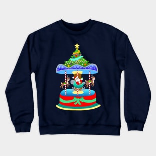 Christmas Merry-Go-Round Reindeer Carousel Crewneck Sweatshirt